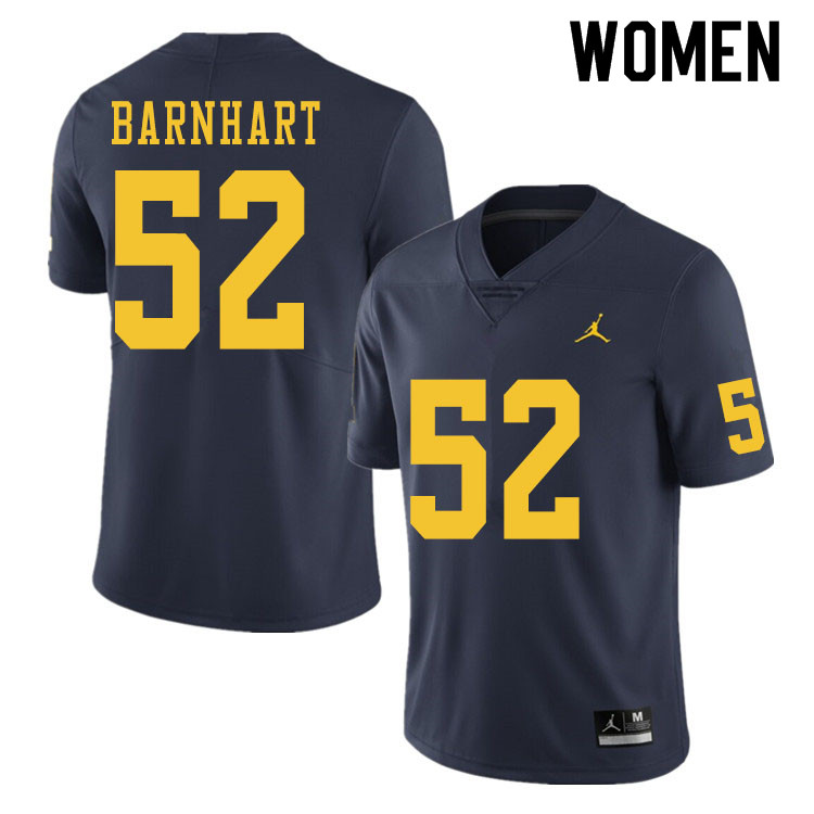 Women #52 Karsen Barnhart Michigan Wolverines College Football Jerseys Sale-Navy